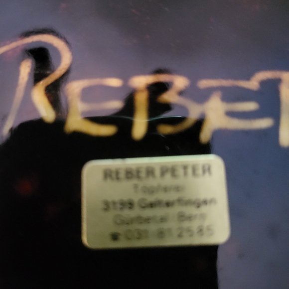 VTG Large Reber Swiss Folk Art Hand-Painted Wall Hanging Plate -11in"- Signed-fm - Picture 8 of 8